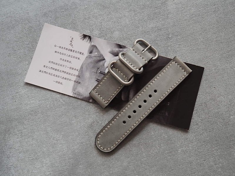 Customized Handmade Grey Leather Watch Strap.Watch Band.Gift - Watchbands - Genuine Leather Gray