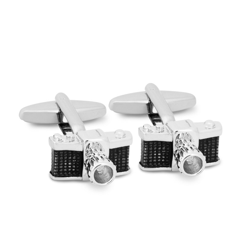 Camera Cufflinks in Black and Silver - Cuff Links - Other Metals Black