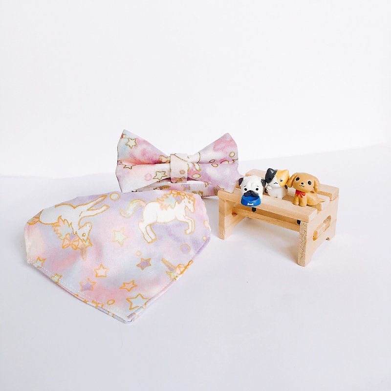 MaoFenBiBi Fantasy Alice Collar + Scarf + Bow Combination - Handmade Collar & Scarf - Collars & Leashes - Cotton & Hemp 