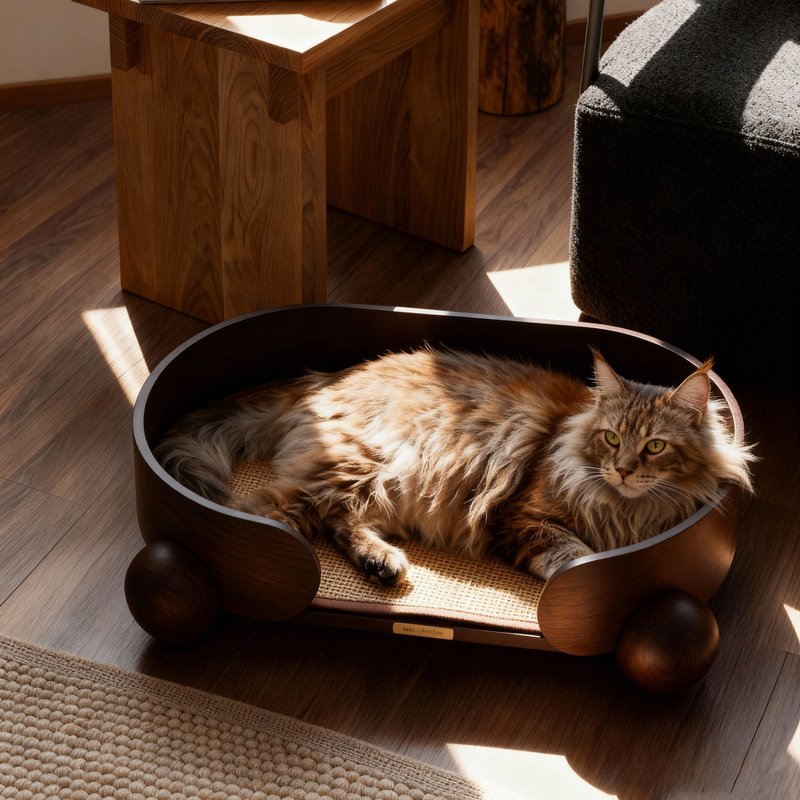 【抱抱窩-橢圓】加大空間 讓毛孩擁有更舒適的懷抱 - 寵物床墊/床褥 - 木頭 咖啡色