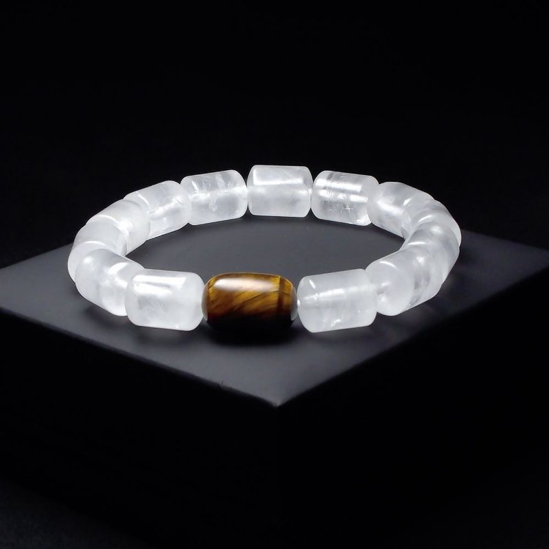 黃虎眼與白幽靈水晶 手鍊 手鏈 QBR-00120 - 手鍊/手鐲 - 水晶 
