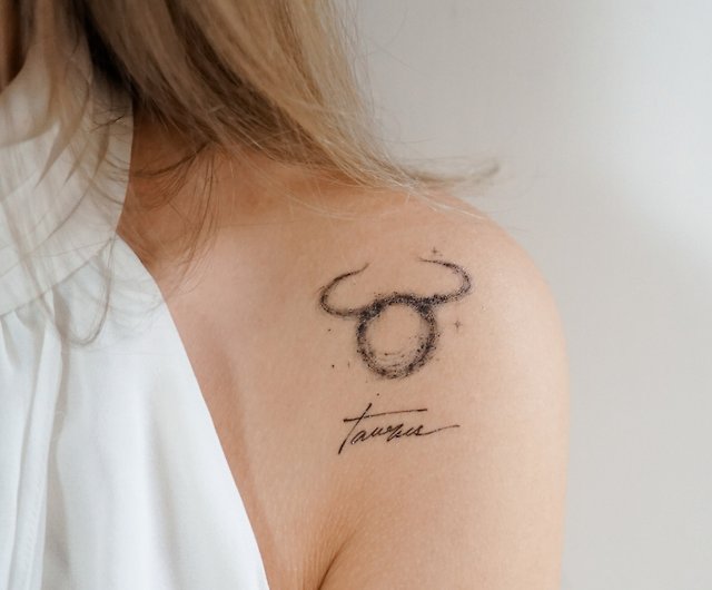 Taurus Horoscope Tattoo Mini Zodiac Sign Symbol Tattoo Temporary 