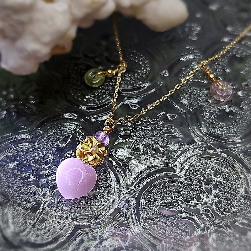 Happy Shining Stone Necklace | Kunzite | Tourmaline | Lavender Amethyst | One product, one shot - สร้อยคอ - คริสตัล 