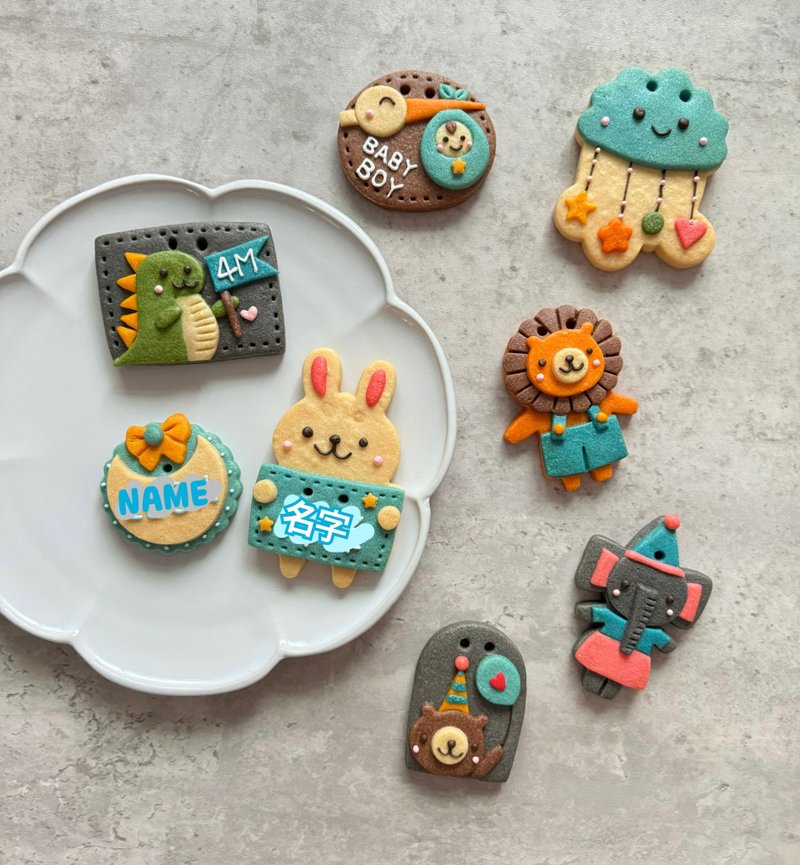 Animal friends blue-salivating biscuits. S-Cookie Original - Handmade Cookies - Fresh Ingredients Multicolor