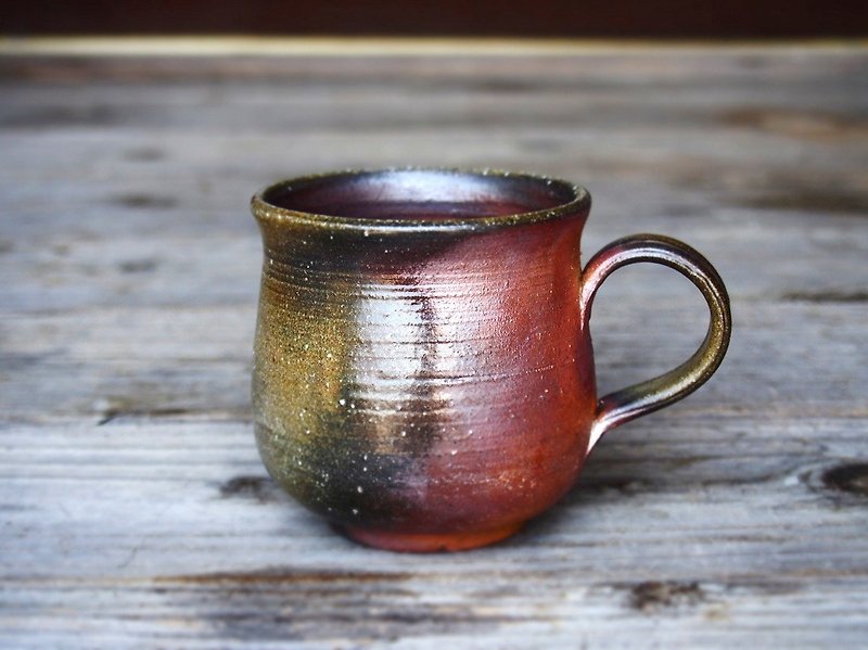 Bizen coffee cup (middle) c2 - 127 - แก้วมัค/แก้วกาแฟ - ดินเผา สีนำ้ตาล