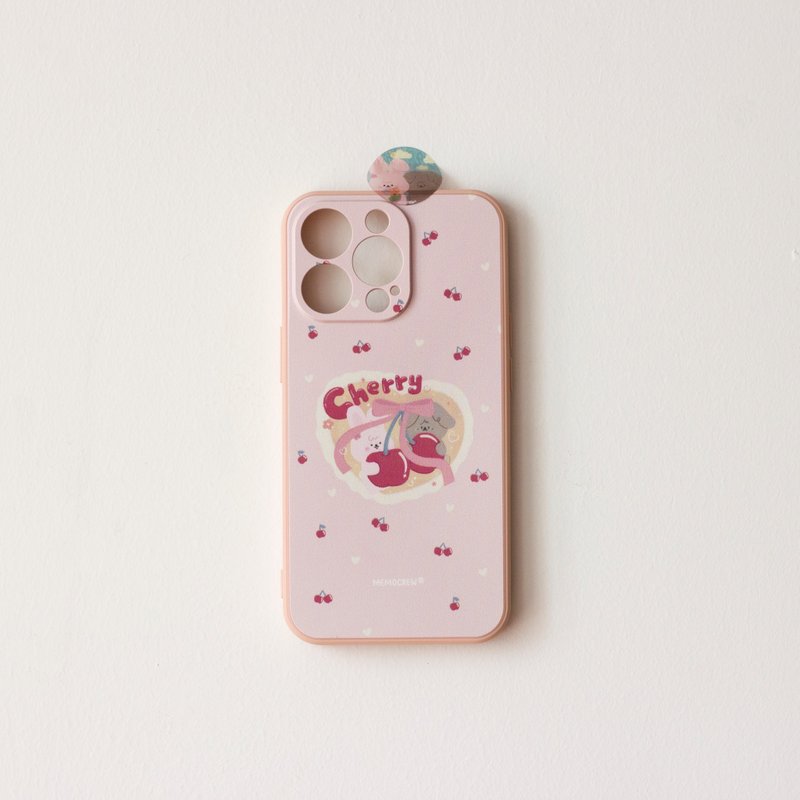 MOPPY&HABBY | Lianlian Cherry iPhone case - เคส/ซองมือถือ - ซิลิคอน สึชมพู