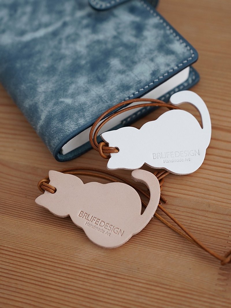 BRLIFEDESIGN first-layer cowhide kitten pendant bag pendant high-end genuine leather small decorative leather goods - อื่นๆ - หนังแท้ 
