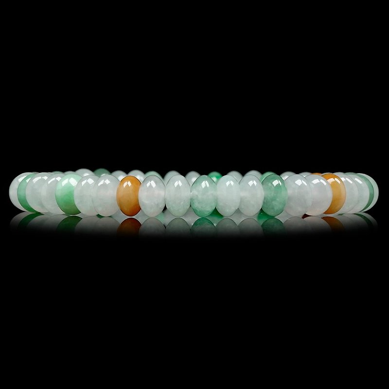 Jadeite 6x6mm Bracelets Japanese Elastic Cord - สร้อยข้อมือ - เครื่องประดับพลอย หลากหลายสี