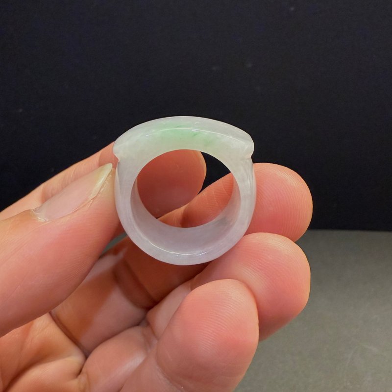 瀚玉珠寶 天然翡翠 淡紫羅蘭飄綠絲馬鞍戒 天然A貨緬甸玉 玉戒指 - 其他 - 玉石 