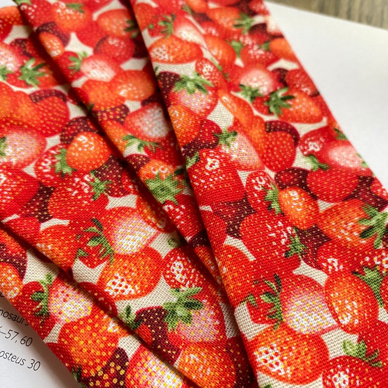 Strawberry Cream Hose Headband/Slim Version - ที่คาดผม - ผ้าฝ้าย/ผ้าลินิน สีแดง