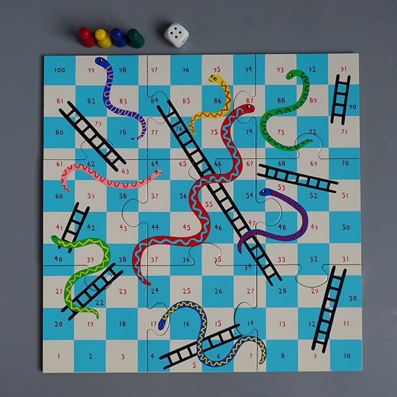 Bonbies 木製兒童玩具 蛇棋桌遊 互動益智親子遊戲 - 寶寶/兒童玩具/玩偶 - 木頭 白色