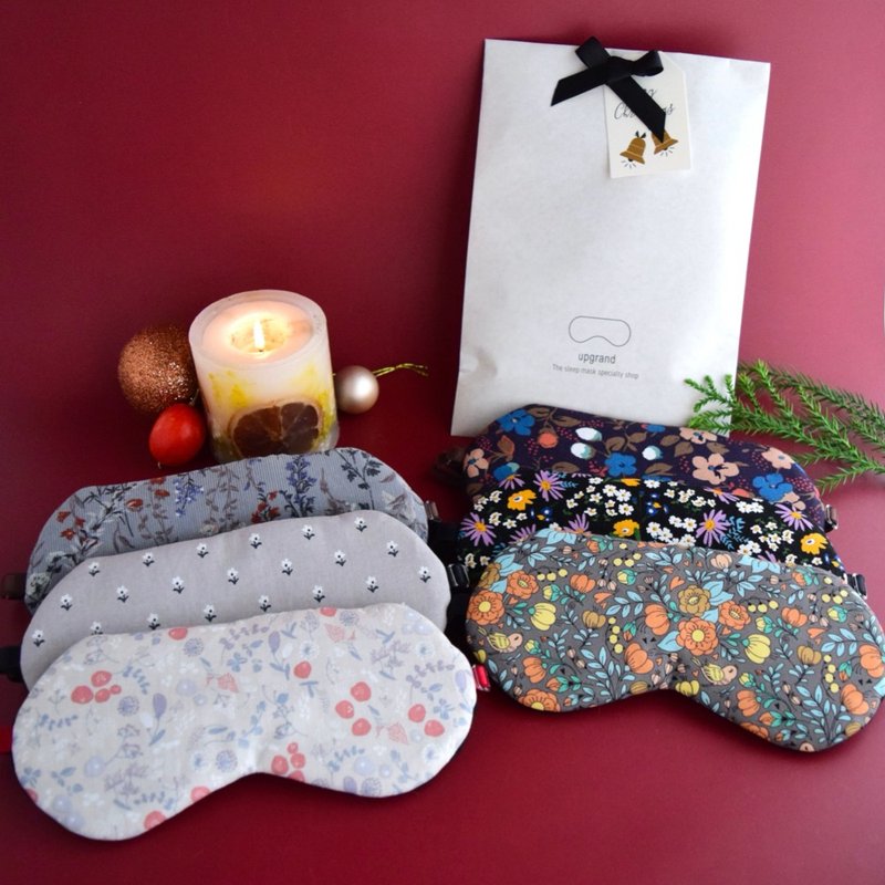 [Lucky Bag] 2-piece eye mask set of your choice | FLOWER | Storage pouch included | Free gift wrapping | Christmas - ผ้าปิดตา - ผ้าฝ้าย/ผ้าลินิน ขาว