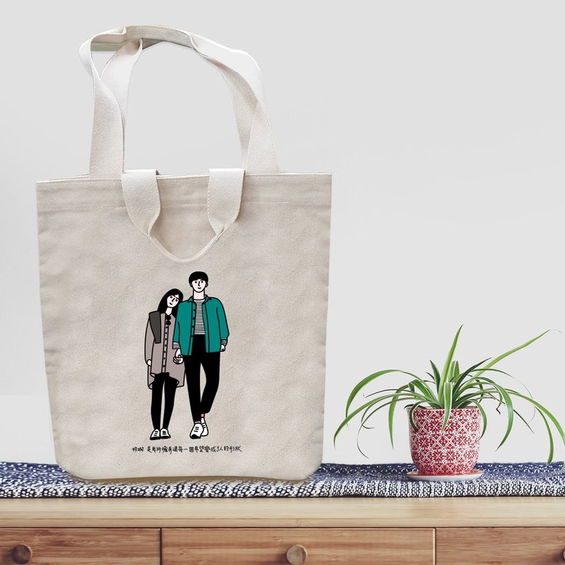 [Customized] Customized siyan painting/canvas bag/portrait painting - กระเป๋าแมสเซนเจอร์ - ผ้าฝ้าย/ผ้าลินิน สีกากี