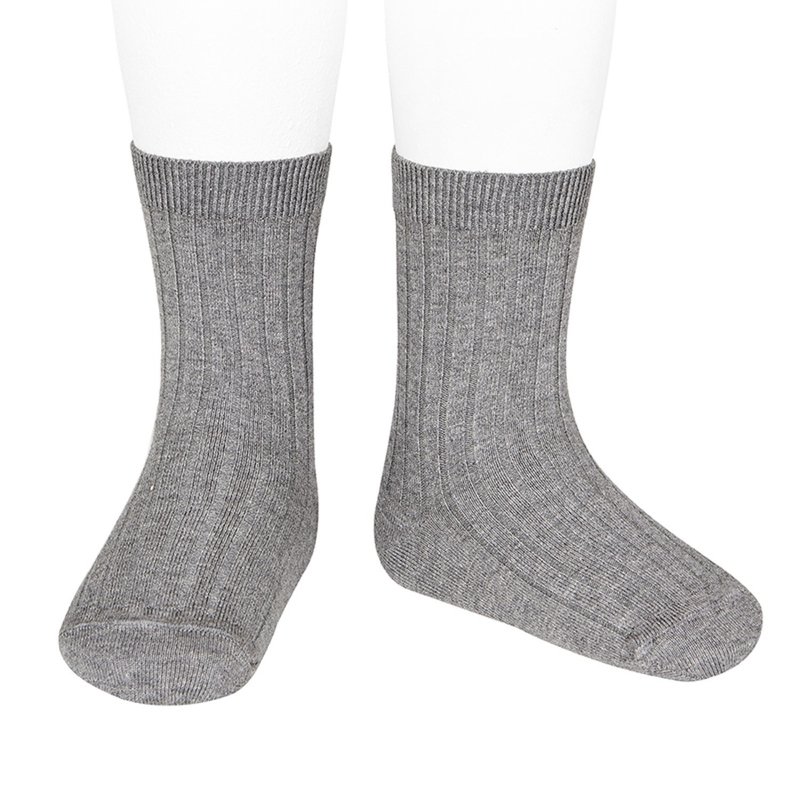 Condor Little Prince Classic Socks - 230 Light Grey (Kids/Adults) - Socks - Cotton & Hemp Gray