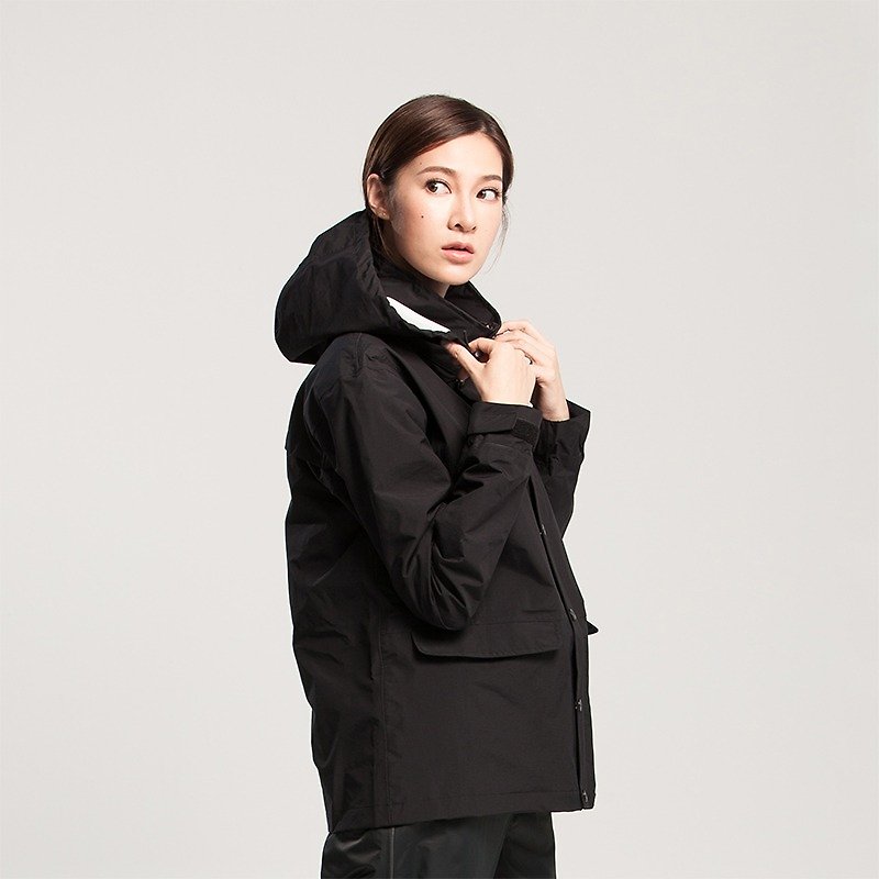 [Metropolis] MORR neutral personality black raincoat jacket [+] extending shoe rain pants black [] Shipping Group - ร่ม - วัสดุกันนำ้ สีดำ