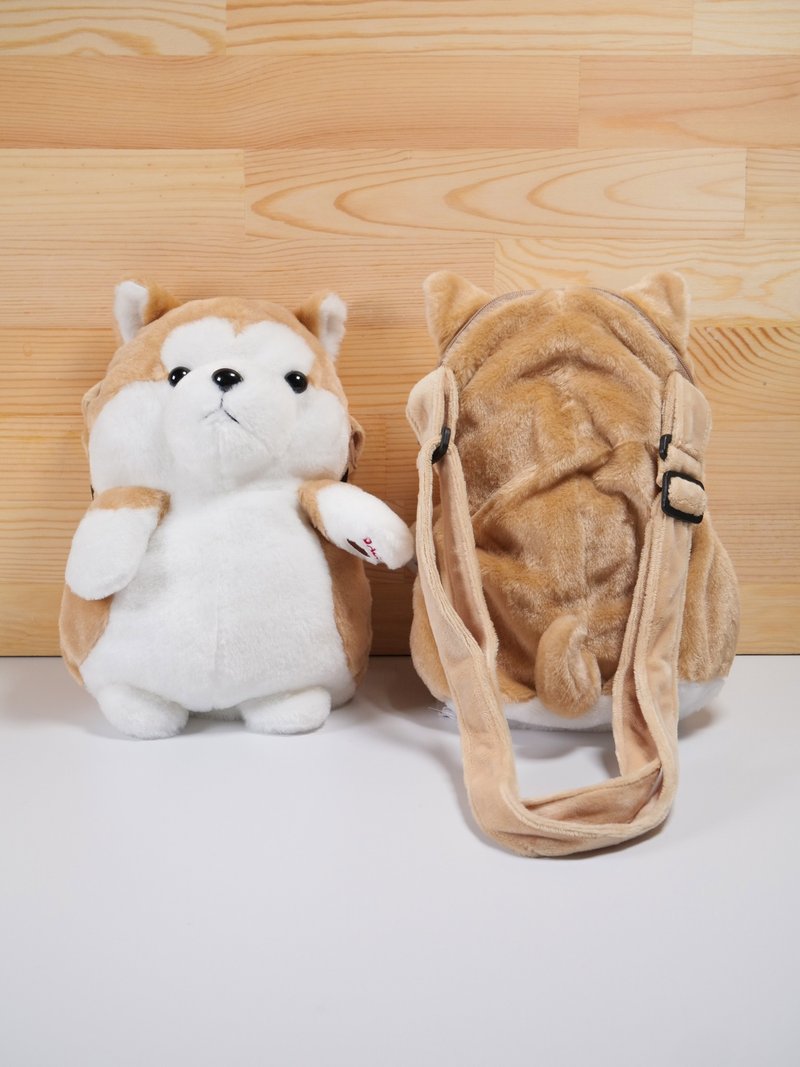 秋田犬ポシェット - 側背包/斜背包 - 聚酯纖維 咖啡色