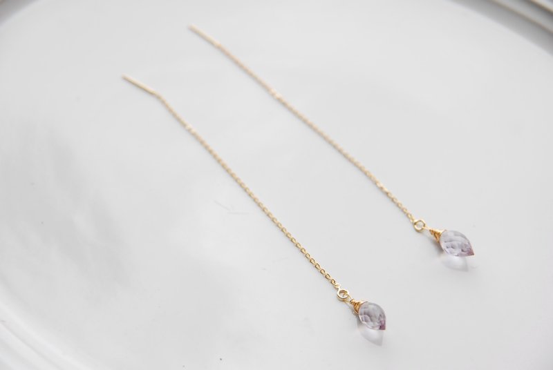 ピンクアメジストのアメリカンピアス  １４kgf - 耳環/耳夾/耳骨夾 - 半寶石 紫色