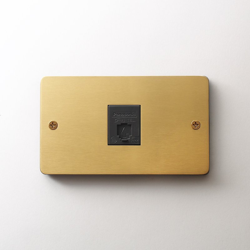 Standard switch panel hairline gold with Panasonic international brand telephone jack 4-pin - โคมไฟ - สแตนเลส 