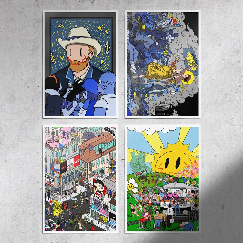 【DAIV】明信片四入組 - 海報/掛畫/掛布 - 紙 藍色