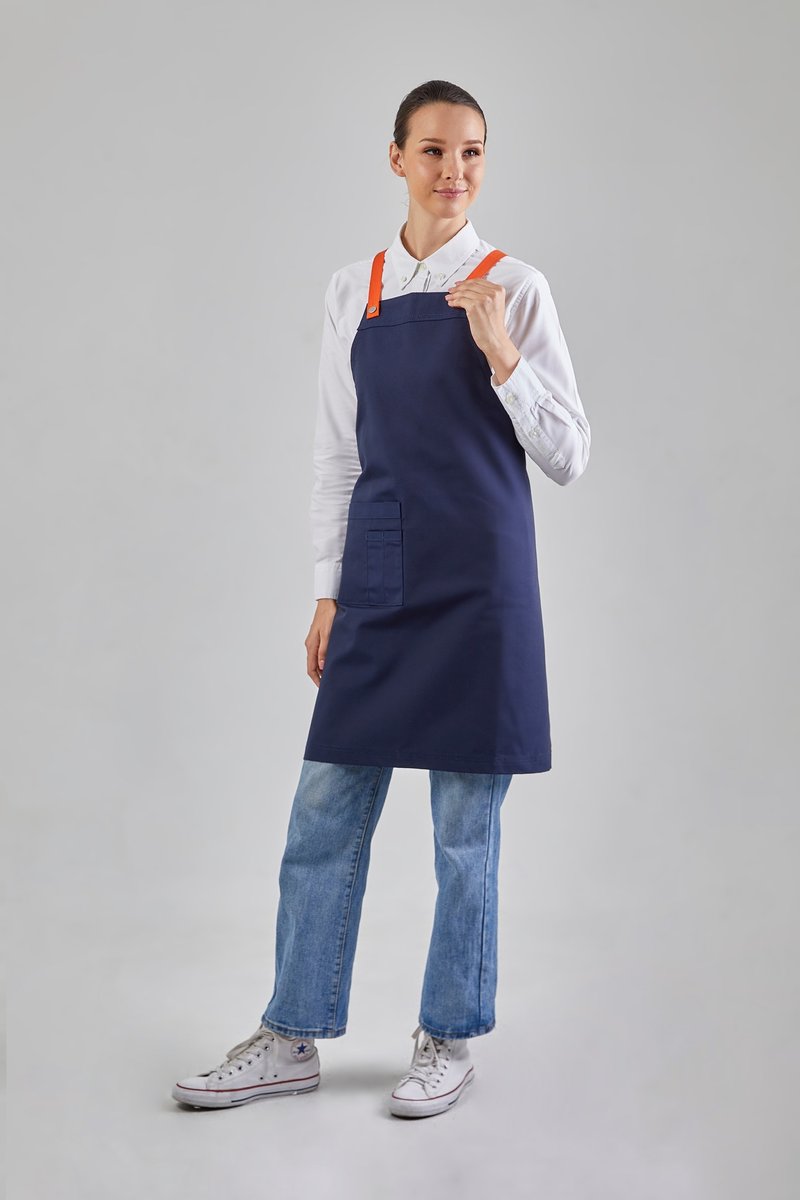 Motion Light Apron (Navy Blue) 工作服 圍裙 - 圍裙 - 棉．麻 藍色