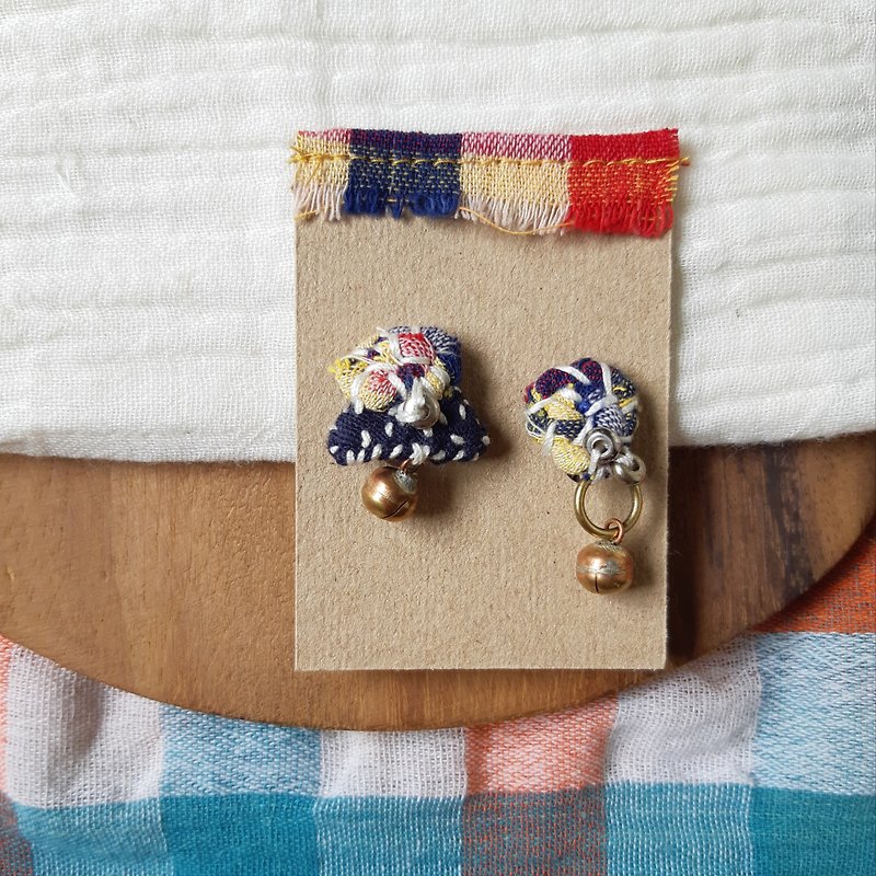 DUNIA handmade /LOOPS loop / clip cloth earrings ear clips -5 - Earrings & Clip-ons - Cotton & Hemp Multicolor