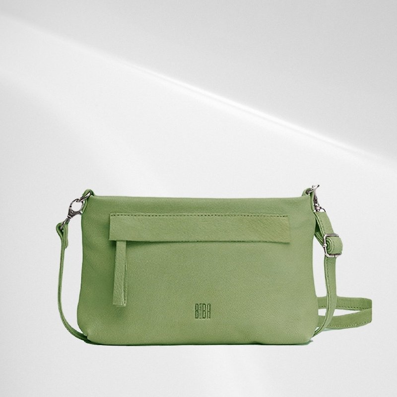 [Spain BIBA] Carolina sheepskin hand/shoulder/cross-body 3-use bag lime green - Handbags & Totes - Genuine Leather Green