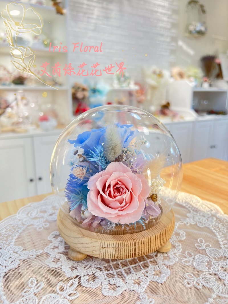 Fresh and Elegant Japan Imported Preserved Flower Dried Flower Led Night Light Glass Cup - Dried Flowers & Bouquets - Plants & Flowers 