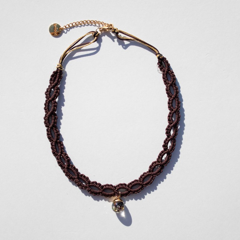 Markramqe Snowball Choker - Necklaces - Glass Brown