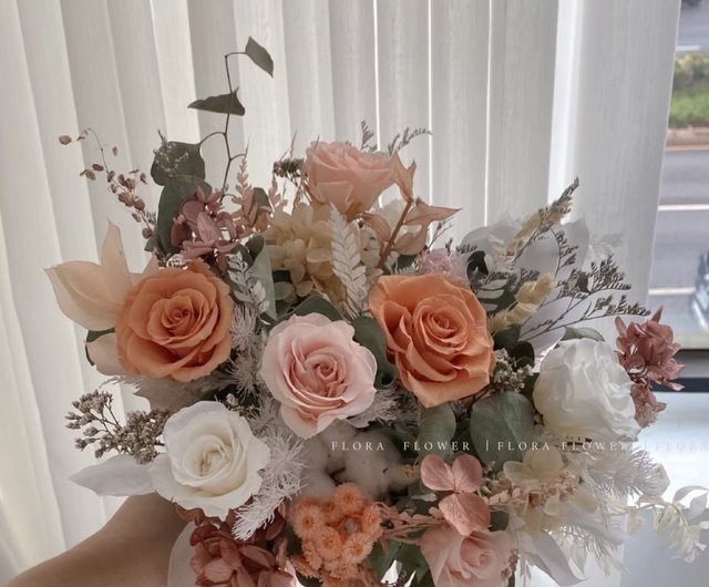 Pink Roma Flower Bouquet, Dried and Preserved Flowers. Beautiful