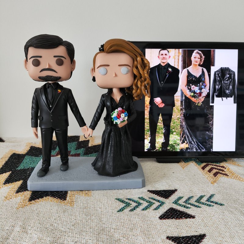 客製化3D人像公仔 訂製手工Funko Pop情侶父母夫妻結婚週年禮物 - 公仔/玩偶 - 黏土 多色
