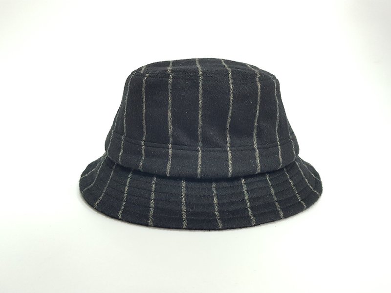 英式圓盤紳士帽-歐洲街頭黑線條(可搭配厚長大衣)#限量#秋冬#禮物 - 帽子 - 其他材質 黑色
