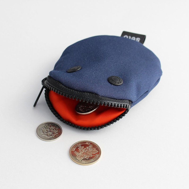 The creature card case　Coin case　Bean　Navy - กระเป๋าใส่เหรียญ - เส้นใยสังเคราะห์ สีน้ำเงิน