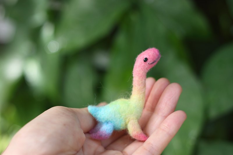 Mini Rainbow Loch Ness Monster Custom Model - Items for Display - Wool Multicolor