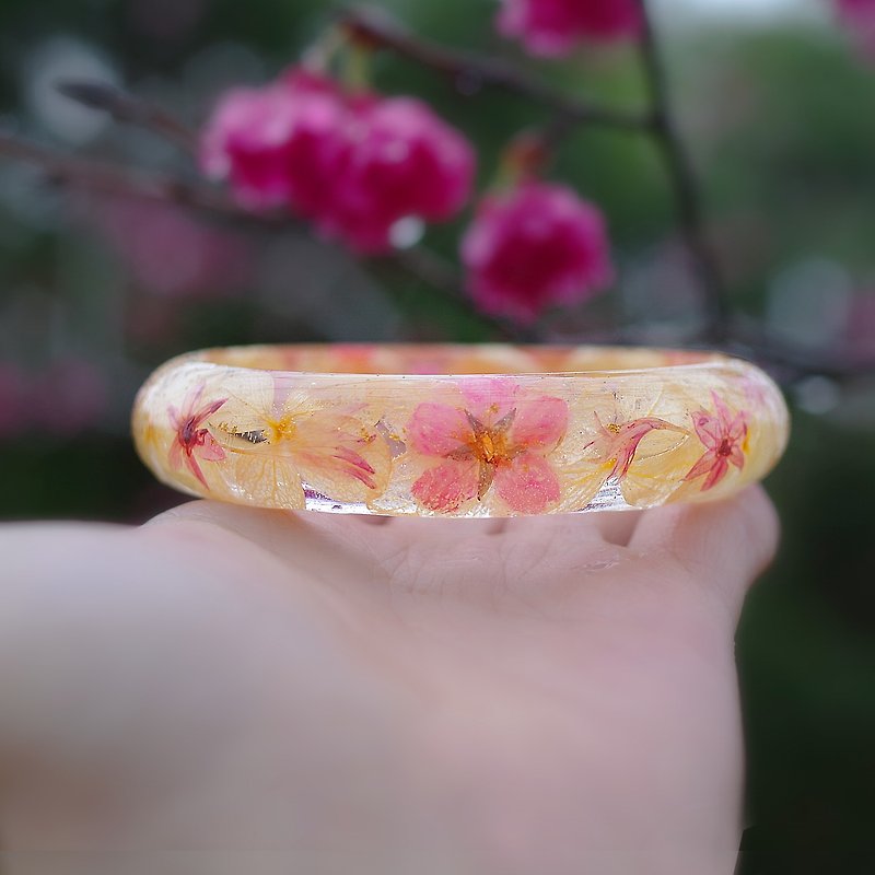 FlowerSays / Japan Osaka Sakura Real Flower Bracelet / Special Limited Collectio - Bracelets - Plants & Flowers Pink