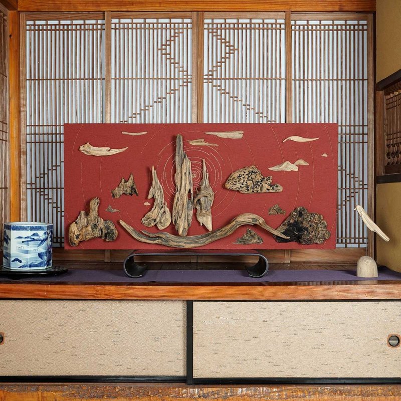 流木で描く山水画  流木アート 壁装飾  １４ - 壁貼/牆壁裝飾 - 木頭 咖啡色