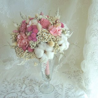 Masako 冬之雪  新娘捧花 乾燥花束 永生花