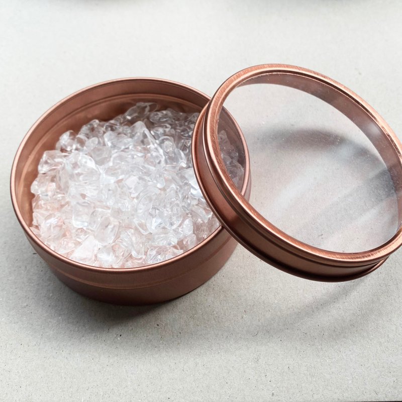 Rose Gold and white crystal purification box - Items for Display - Rose Gold Brown