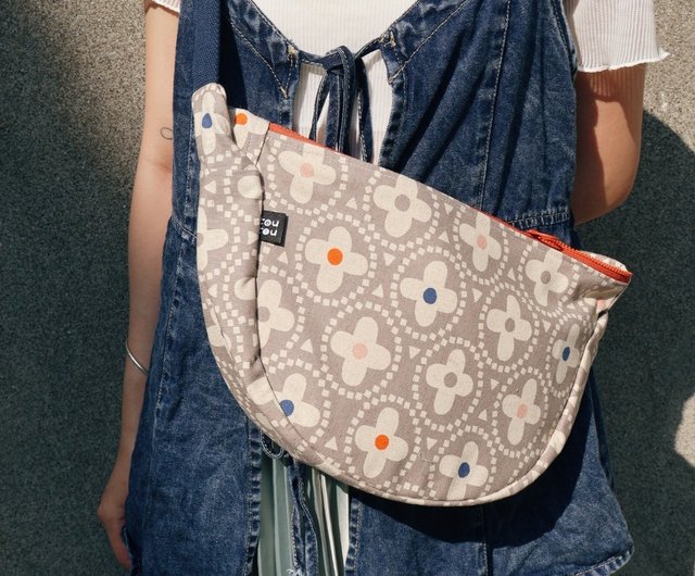 Half Moon Crossbody Bag/Colored Large Window Decoration Two