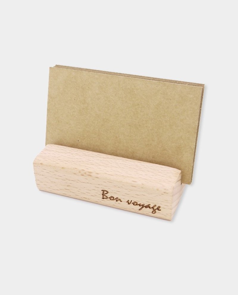 [Small Box] Wooden Business Card Holder/Mobile Phone Holder S_Customized Laser Engraving/Gift/Premium/Opening of School Gift - แฟ้ม - ไม้ สีนำ้ตาล