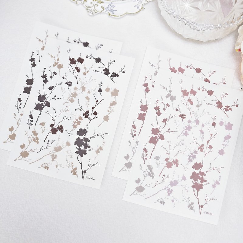 flower branch shadow sticker (transparent) - 貼紙 - 其他材質 