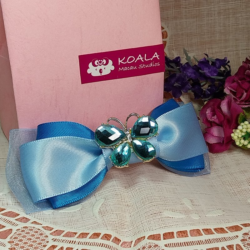 Bow Series Handmade Jewelry Shiny Pink Blue Bow Hairpin - Hair Accessories - Other Materials 