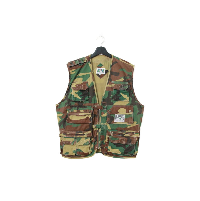 Back to Green-經典釣魚背心 復古迷彩 多口袋 v-07/vintage vest - 男背心 - 棉．麻 