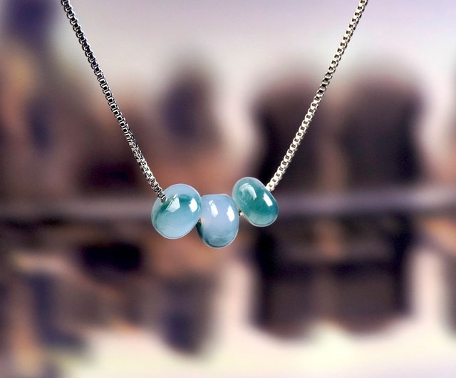 万事順調】アイスフローブルー翡翠 ルールートンネックレス | 天然