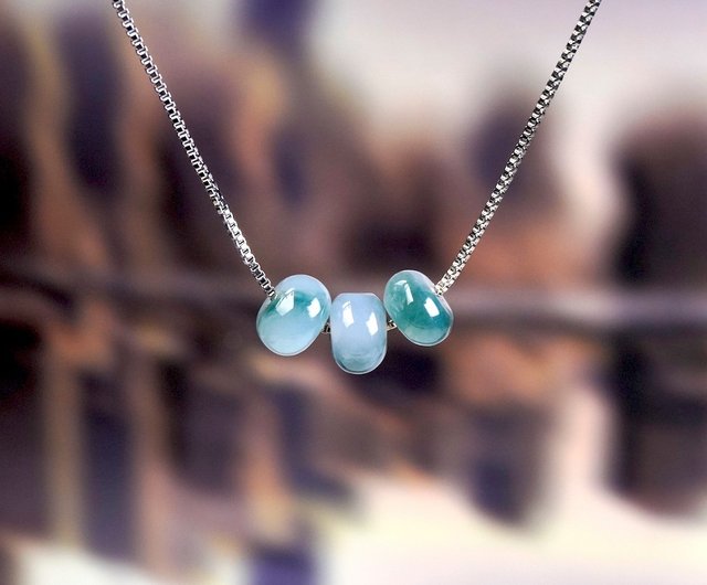 万事順調】アイスフローブルー翡翠 ルールートンネックレス | 天然