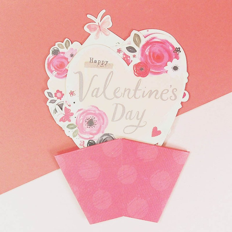 三次元の花やバラバレンタインデーのカード[] - カード・はがき - 紙 レッド
