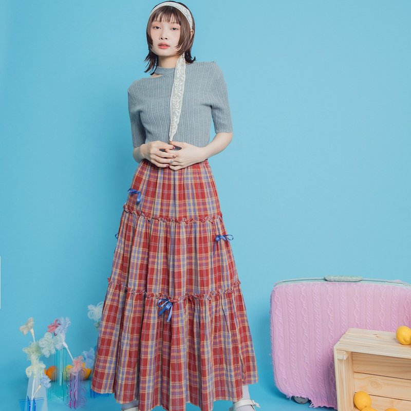 Quirky bae Selected - Skirts - Cotton & Hemp Red