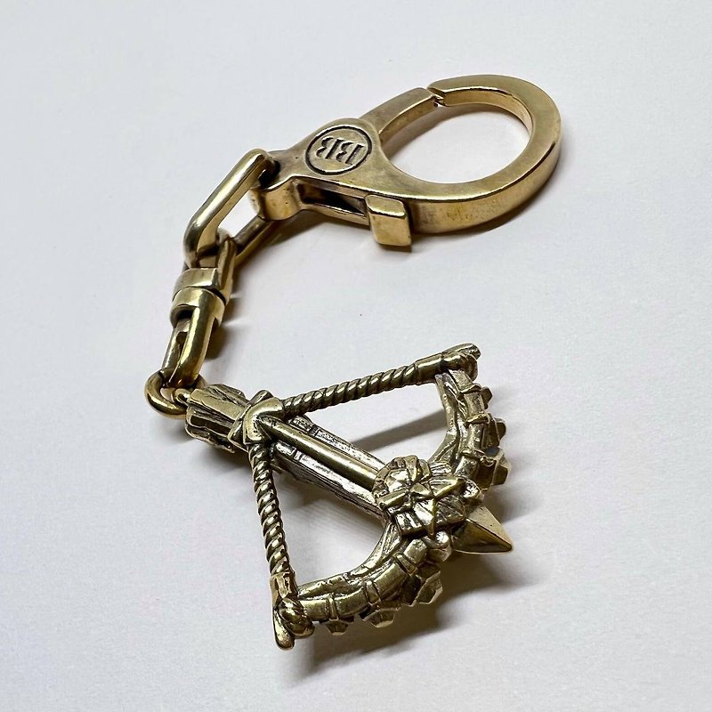 วัสดุอื่นๆ ที่ห้อยกุญแจ - Bronze keychain with carabiner.  Pendant for keys, bag, wallet, knife, strap.