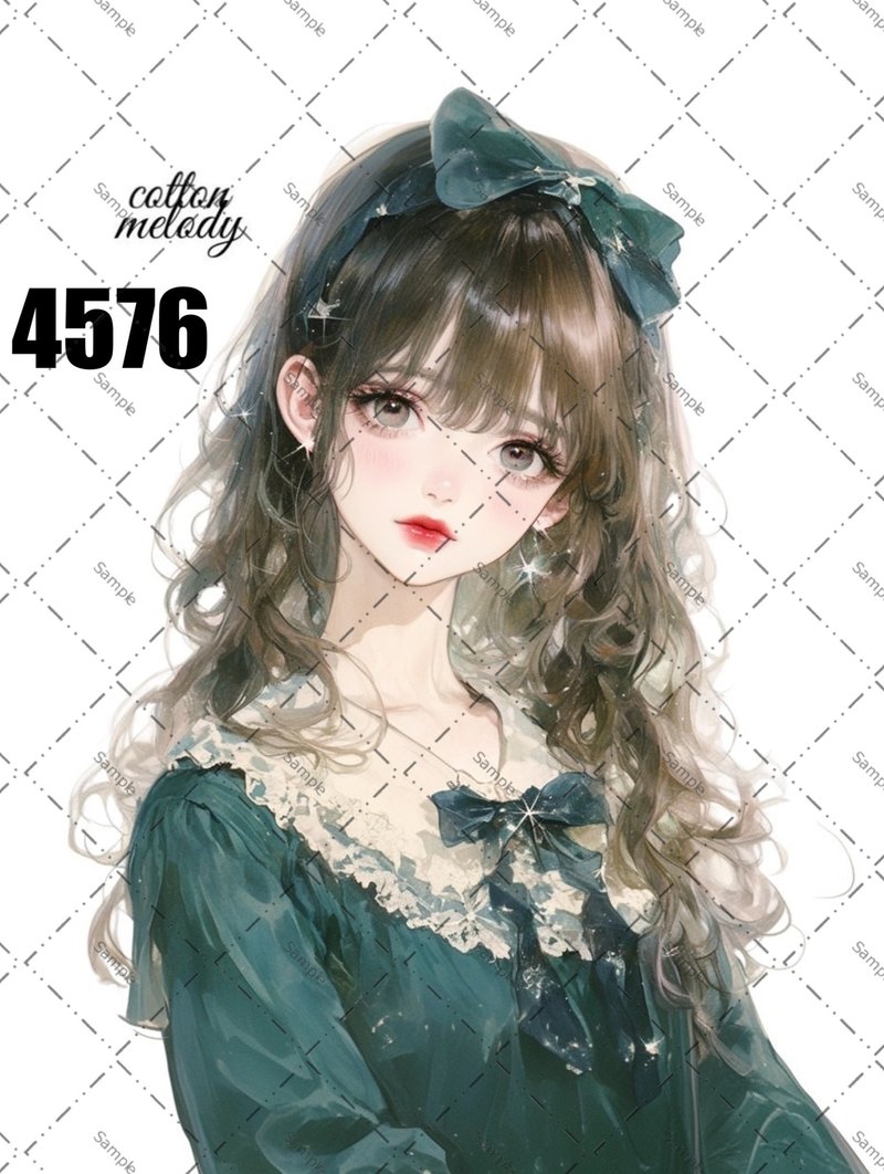 original sticker no.4576 人物ステッカー オリジナルステッカー オリジナル人物ステッカー 装飾ステッカー cotton melody - 貼紙 - 紙 