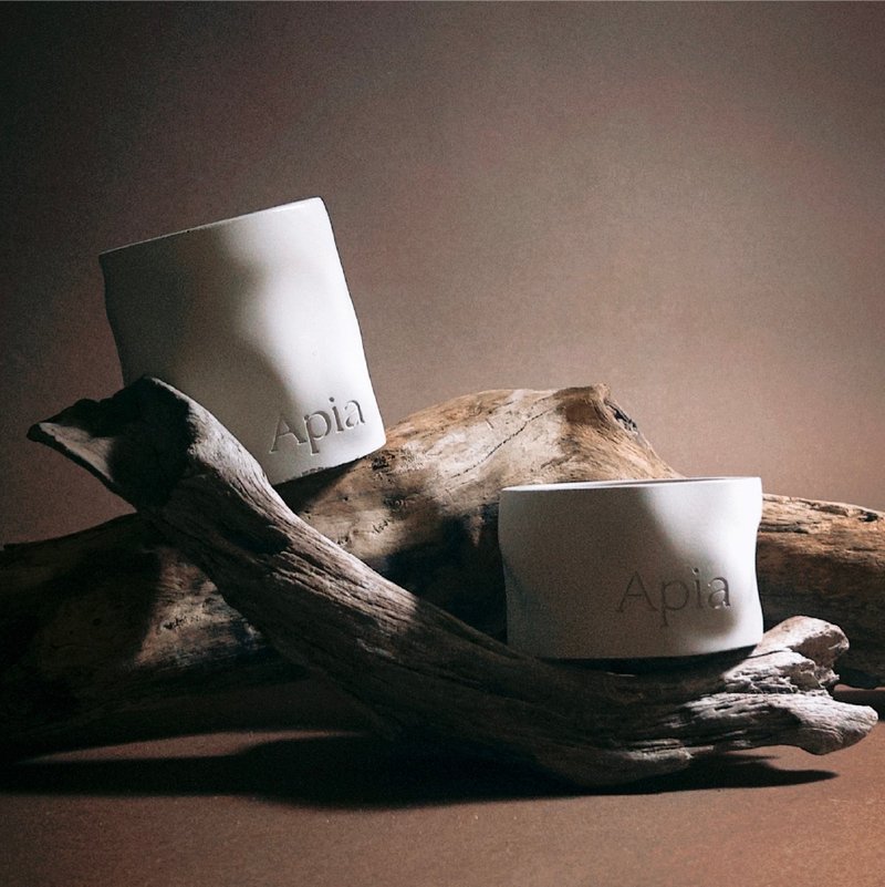 【Apia】 Cement Cup Scented Candle | Woody Tone | 𝟬𝟮.Second Life-Rock Gray - Candles & Candle Holders - Cement Multicolor