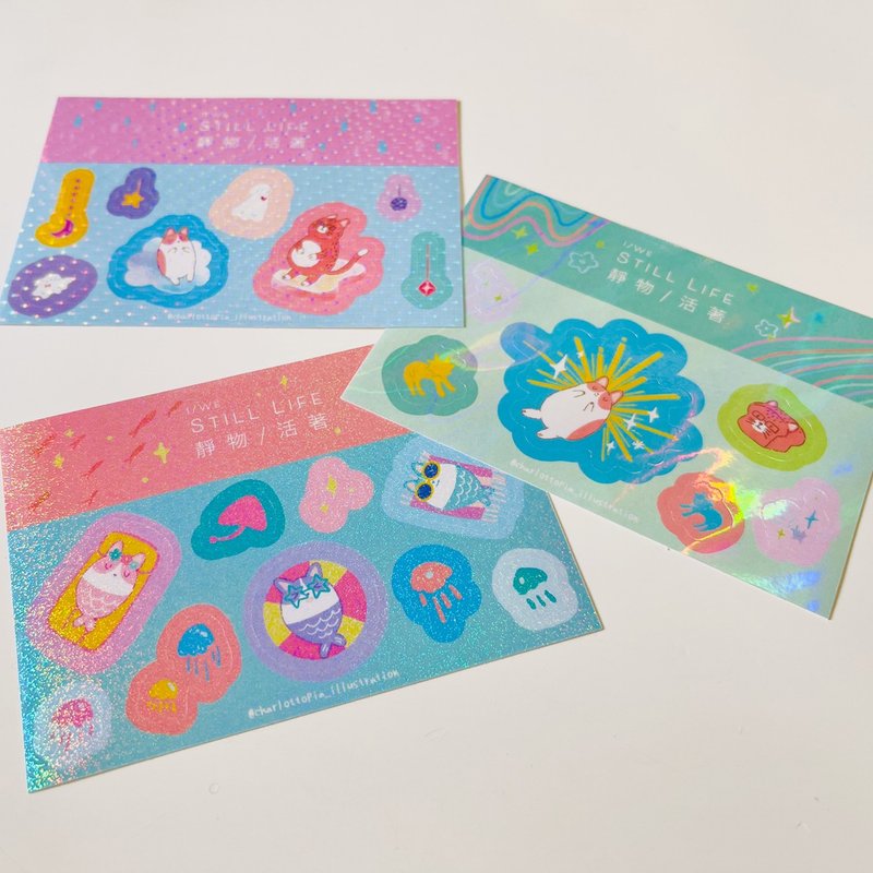 Niksen Idle Series Bright Film A7 Mini Pocket Sticker - Stickers - Paper Multicolor